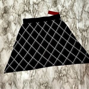 Love Scarlett Plaid Knit Preppy Skirt Women Size Petite Small Black White Pink